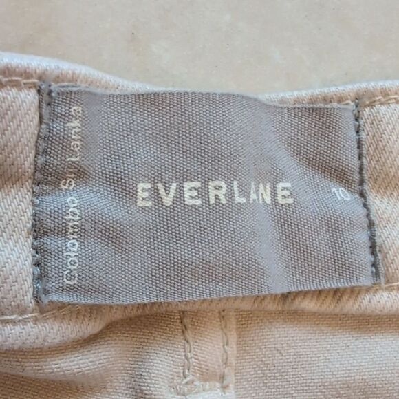 Everlane The Slim Leg Crop Tan Beige Cream White Size 10 - Picture 3 of 8